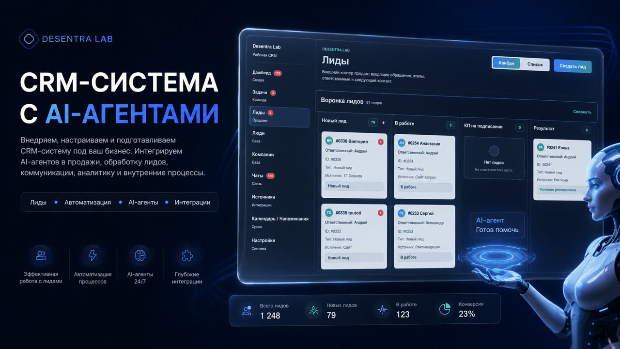 Desentra Lab CRM — CRM-система с AI-агентами